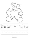 Bear - Oso Worksheet