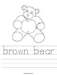 brown bear Worksheet