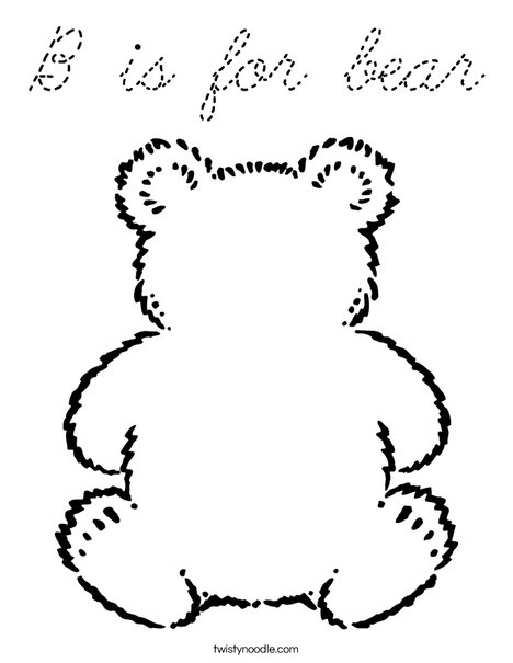 Blank Teddy Bear Coloring Page
