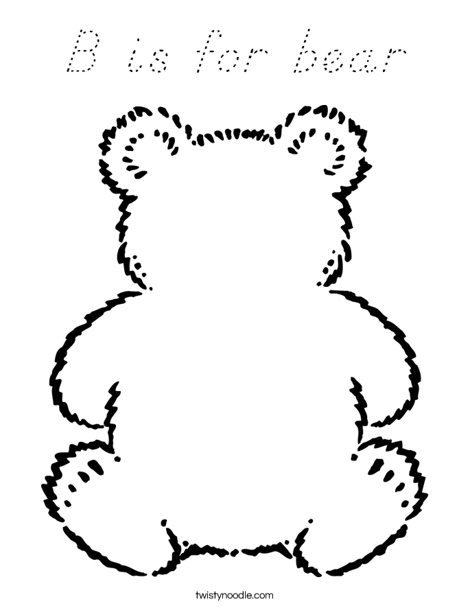 B is for bear Coloring Page
