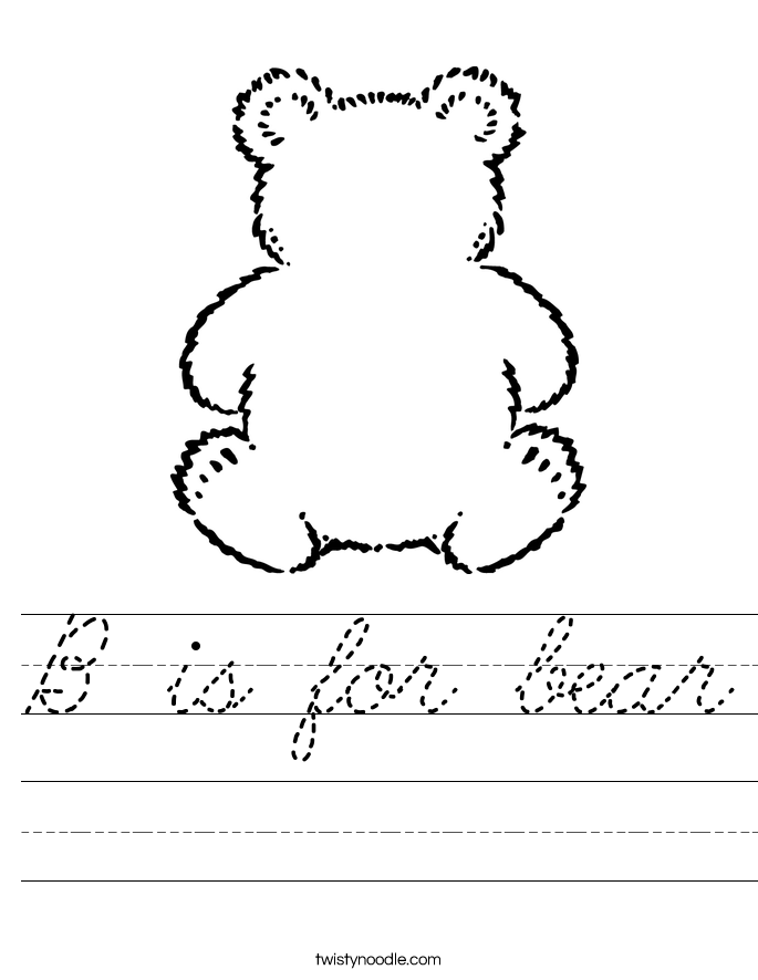 B is for bear Worksheet