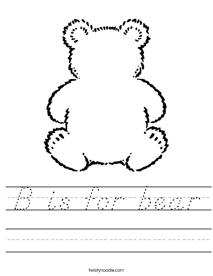 B is for bear Worksheet