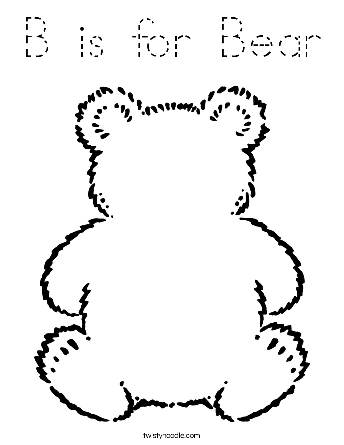 B is for Bear Coloring Page