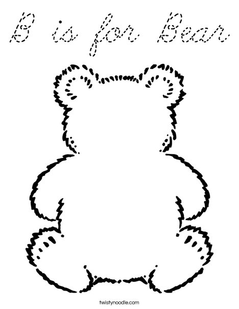 Blank Teddy Bear Coloring Page