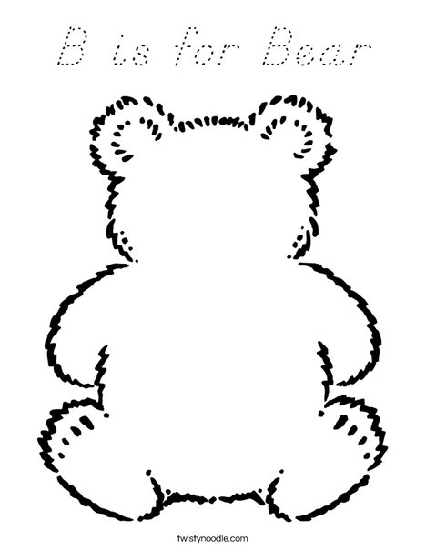 Blank Teddy Bear Coloring Page