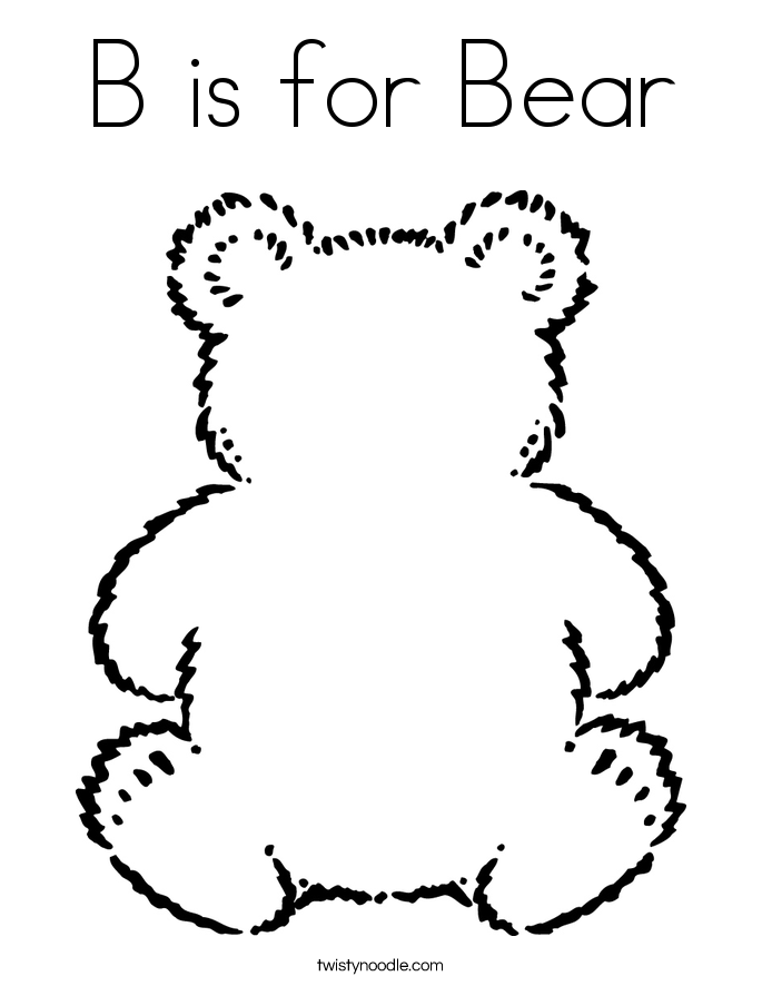 B is for Bear Coloring Page
