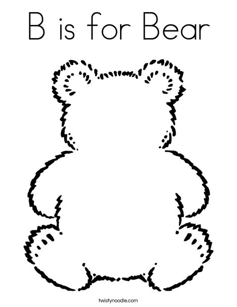 Blank Teddy Bear Coloring Page