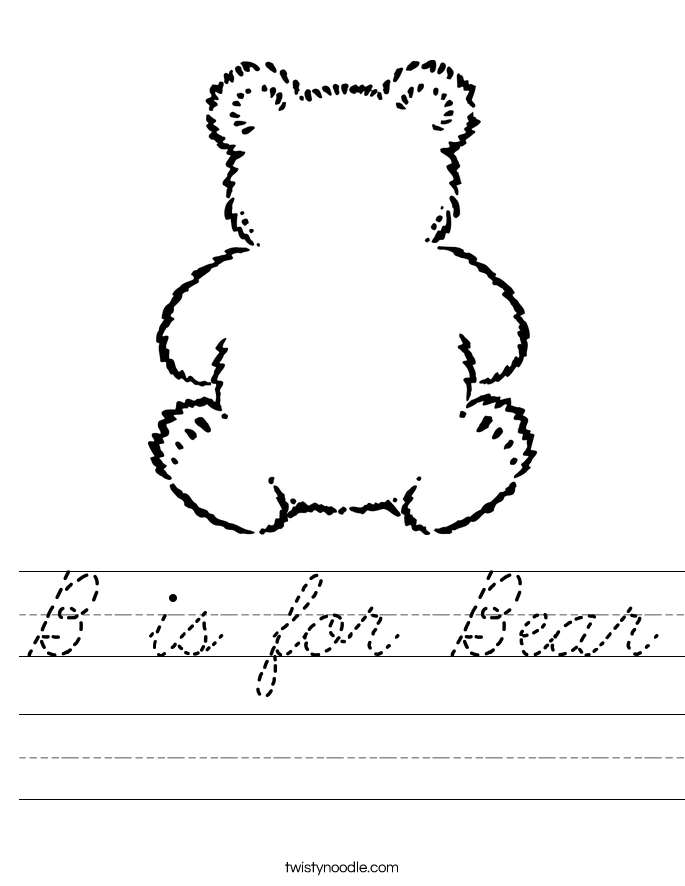 B is for Bear Worksheet