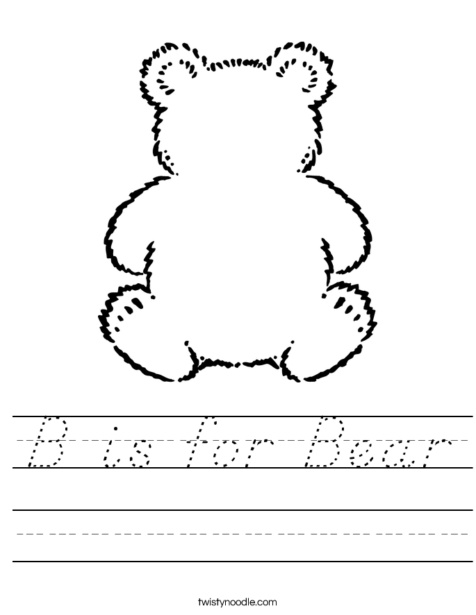 B is for Bear Worksheet