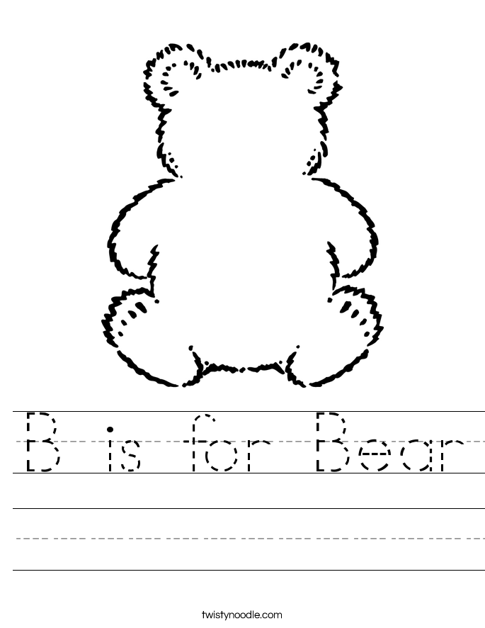 B is for Bear Worksheet