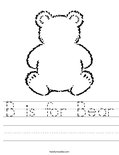 B is for Bear Worksheet