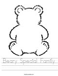 Beary Special Family Worksheet