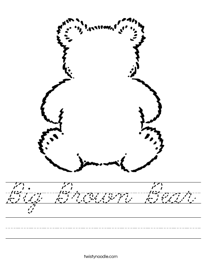 Big Brown Bear Worksheet