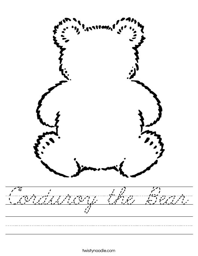 Corduroy the Bear Worksheet