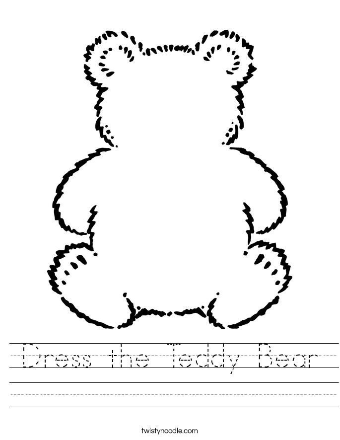 Dress the Teddy Bear Worksheet