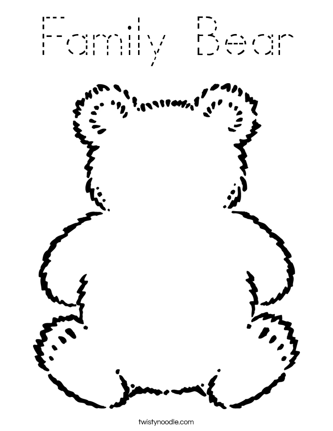 Family Bear Coloring Page