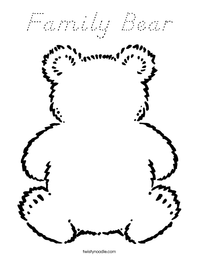 Family Bear Coloring Page