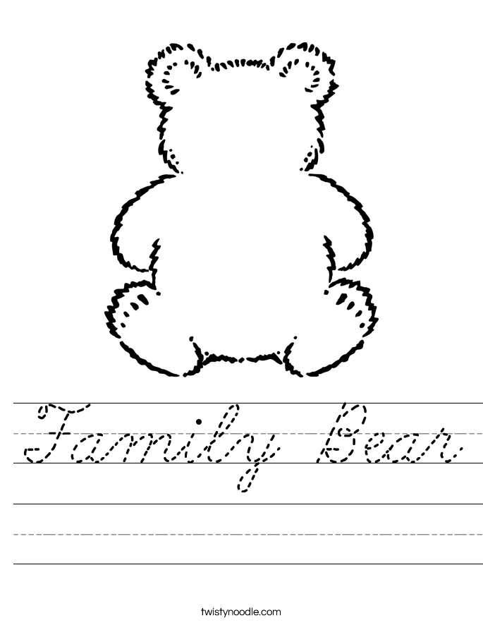 Family Bear Worksheet