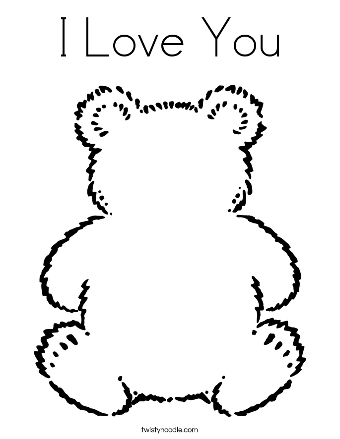 I Love You Coloring Page