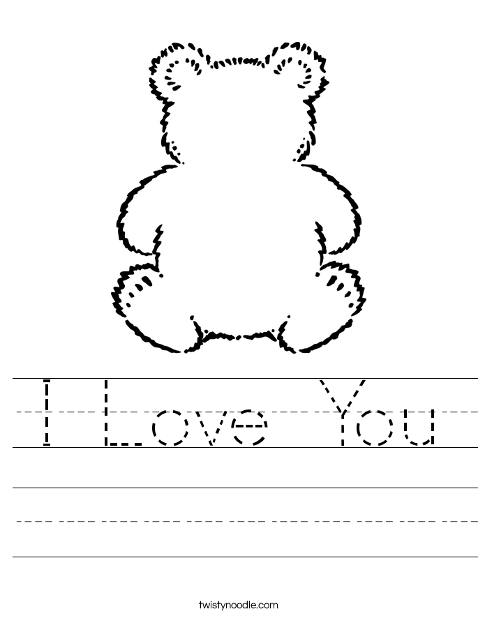 I Love You Worksheet - Twisty Noodle