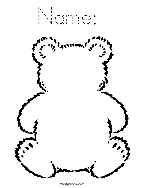 Blank Teddy Bear Coloring Page