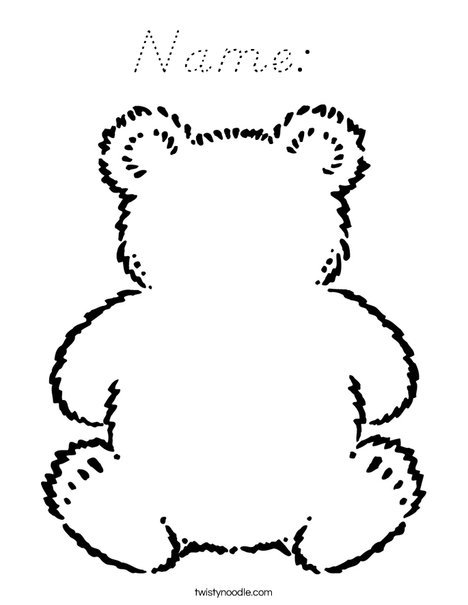 Blank Teddy Bear Coloring Page