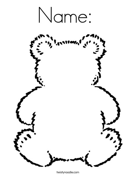 Blank Teddy Bear Coloring Page