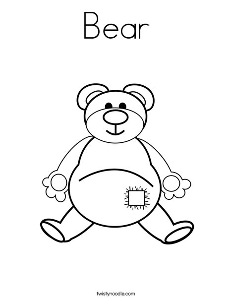 Teddy Bear with Patch Coloring Page