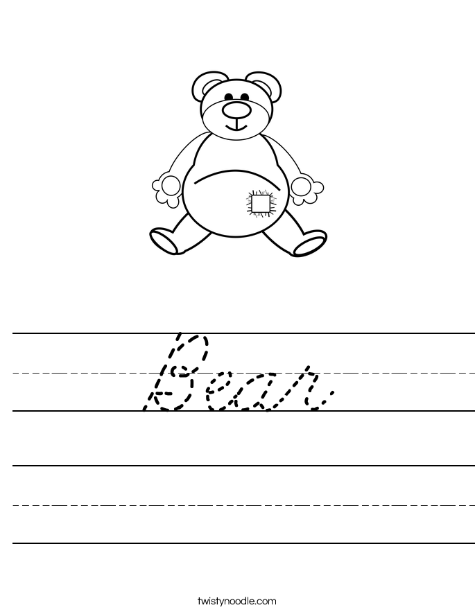 Bear Worksheet