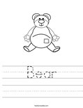 Bear Worksheet