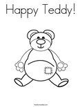 Happy Teddy!Coloring Page