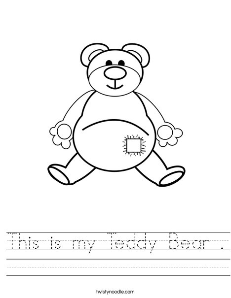 Teddy Bear with Patch Worksheet