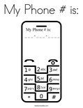 My Phone # is: Coloring Page