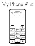 My Phone # is: Coloring Page