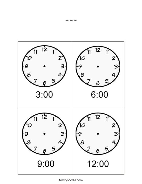 Telling Time Coloring Page