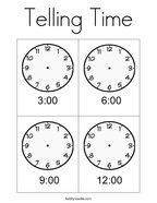 Telling Time Coloring Page