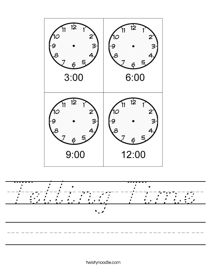 Telling Time Worksheet