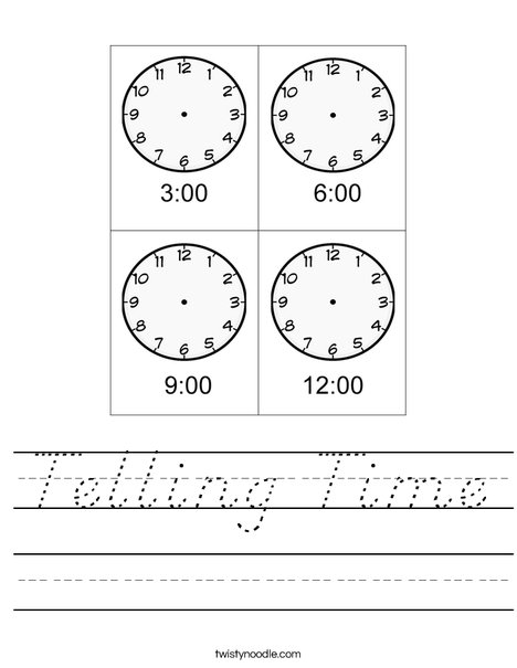 Telling Time Worksheet