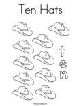 Ten Hats Coloring Page