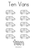 Ten Vans Coloring Page