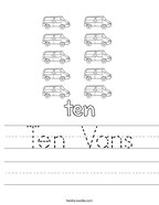 Ten Vans Handwriting Sheet