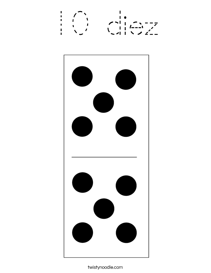 10 diez Coloring Page