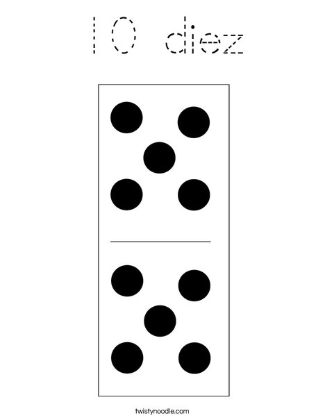 Domino Ten Coloring Page
