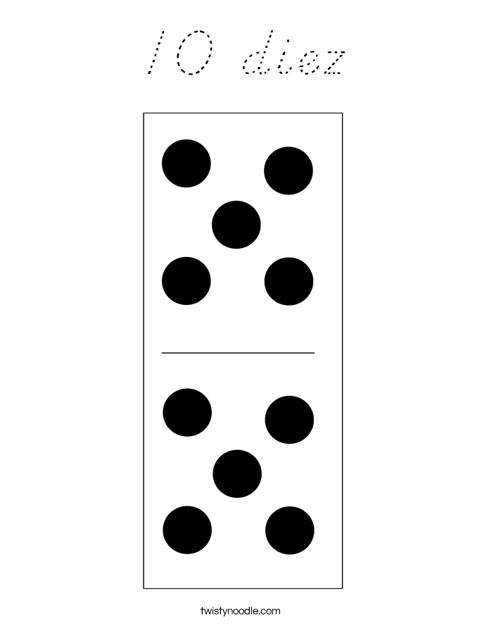 10 diez Coloring Page