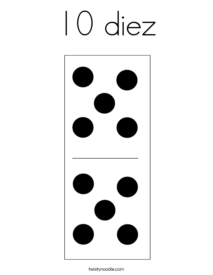 10 diez Coloring Page