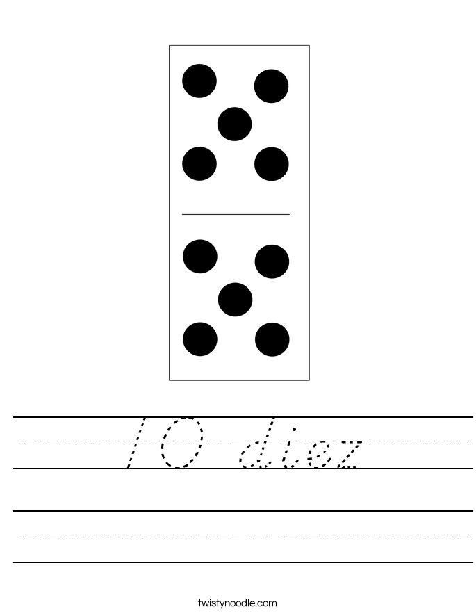 10 diez Worksheet