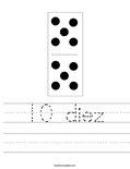 10 diez Worksheet