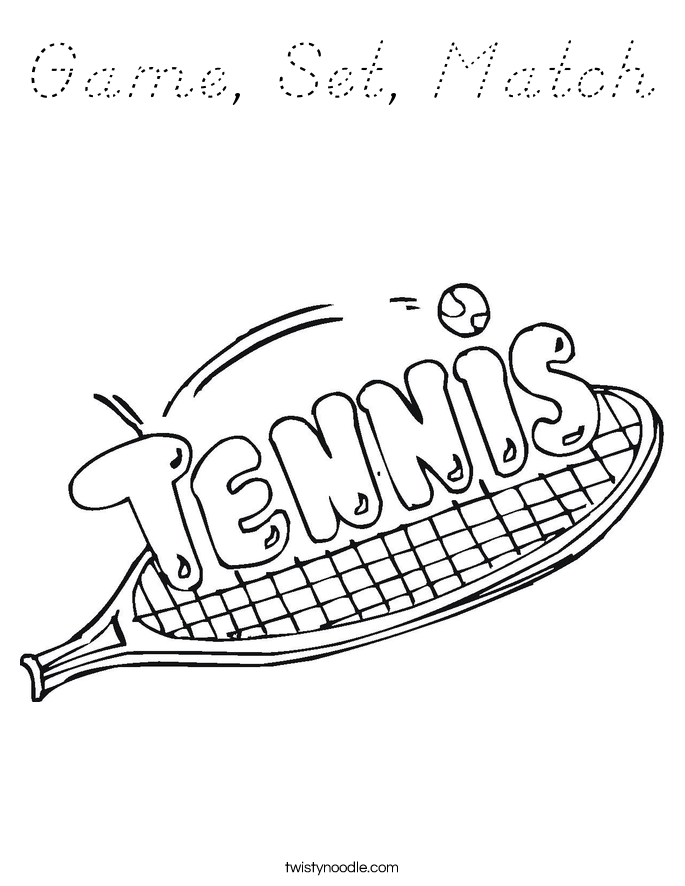 Game, Set, Match Coloring Page