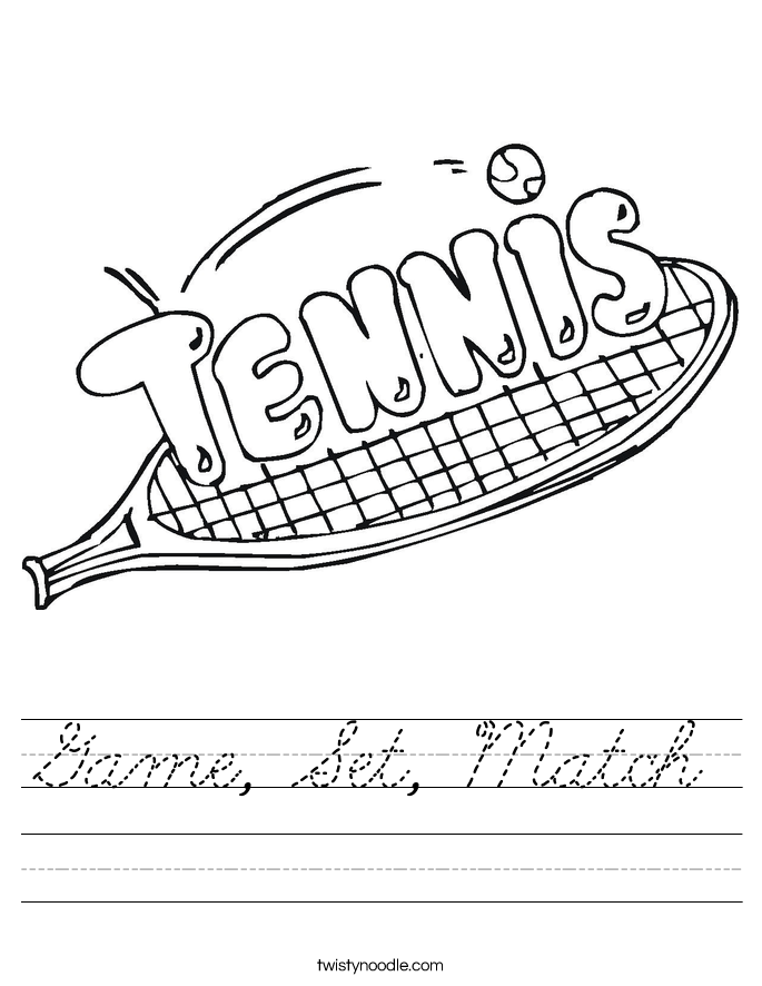 Game, Set, Match Worksheet