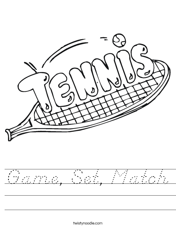 Game, Set, Match Worksheet